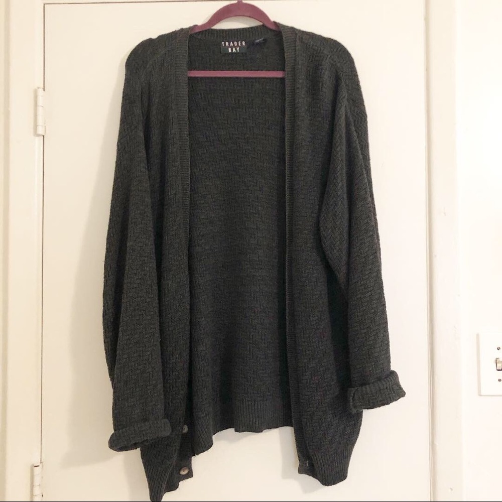 Vintage oversized charcoal cardigan